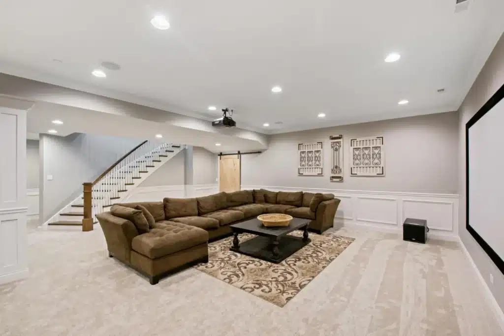 Finished basement remodeling by Birch Craft Construction
